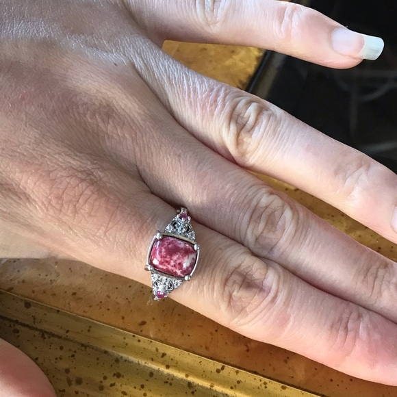 Norwegian Thulite Ruby Sterling Silver Size 10 Ring - Picture 3 of 8